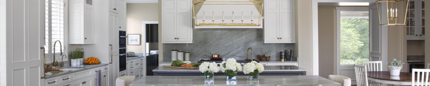 modern white and gold kitchen