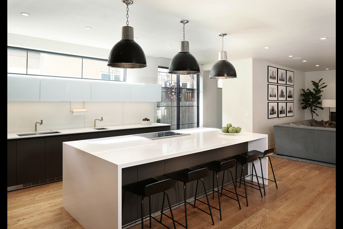 modern white and black kitchen
