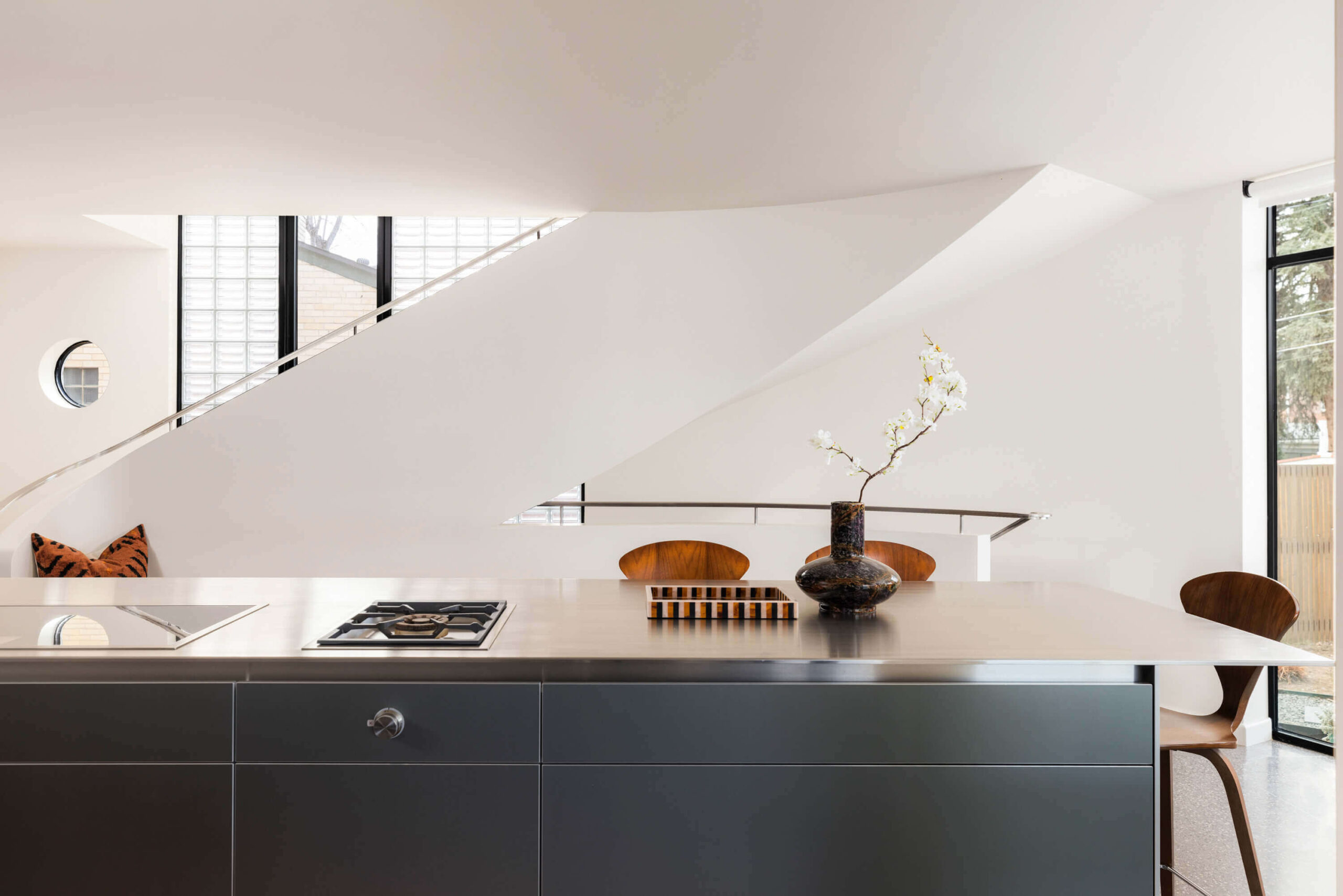 kitchen staircase view